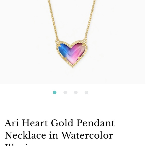 NWT Kendra Scott Ari Heart Gold Pendant Necklace watercolor illusion - Picture 2 of 8